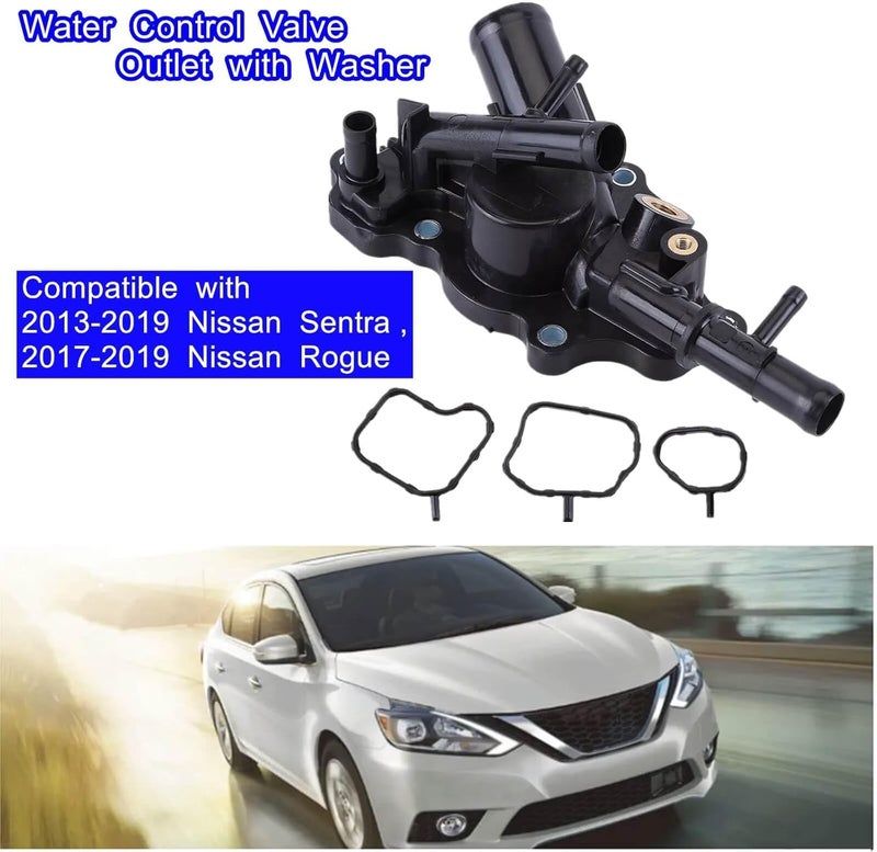 LDCRE Water Control Valve Outlet with Washer,Compatible with 2013-2019 Nissan Sentra 2017-2019 Nissan Rogue,Coolant Outlet Flange Water Outlet Replace 110603RC1A 11060-3RC1A - Image 3
